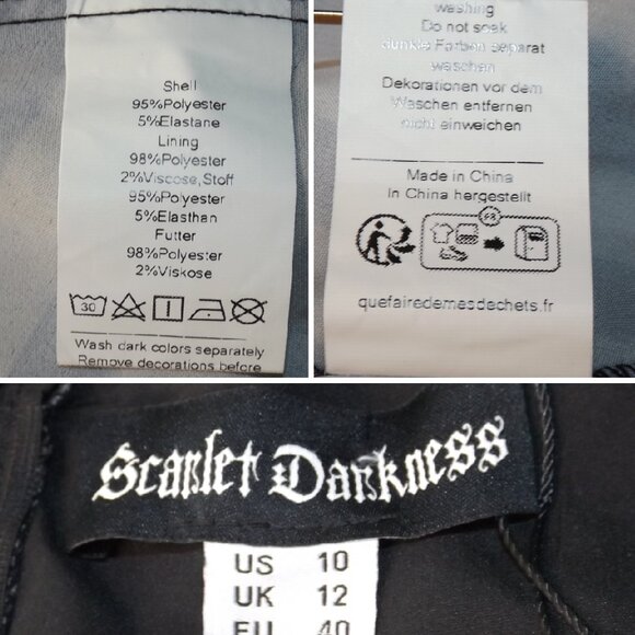 new SCARLET DARKNESS Dress, 10, Brown/Black Stripes, Hi-Low Skirt, Lace/Buckles - Picture 10 of 14